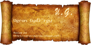 Ugron György névjegykártya