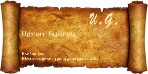Ugron György névjegykártya
